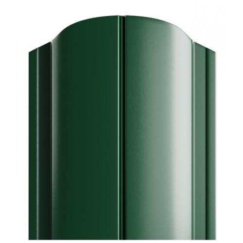 Штакетник полукруглый 122мм Полиэстер (одна сторона) цвет зеленый 6005